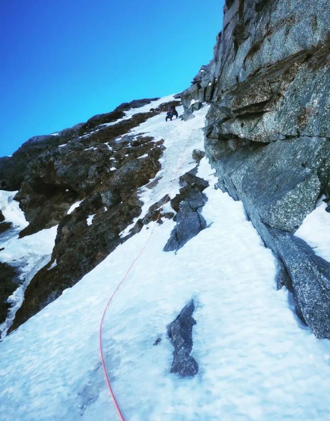 The Gousseaut-Desmaison on the North Face of the Grandes Jorasses. Photo: Vedrines Instagram