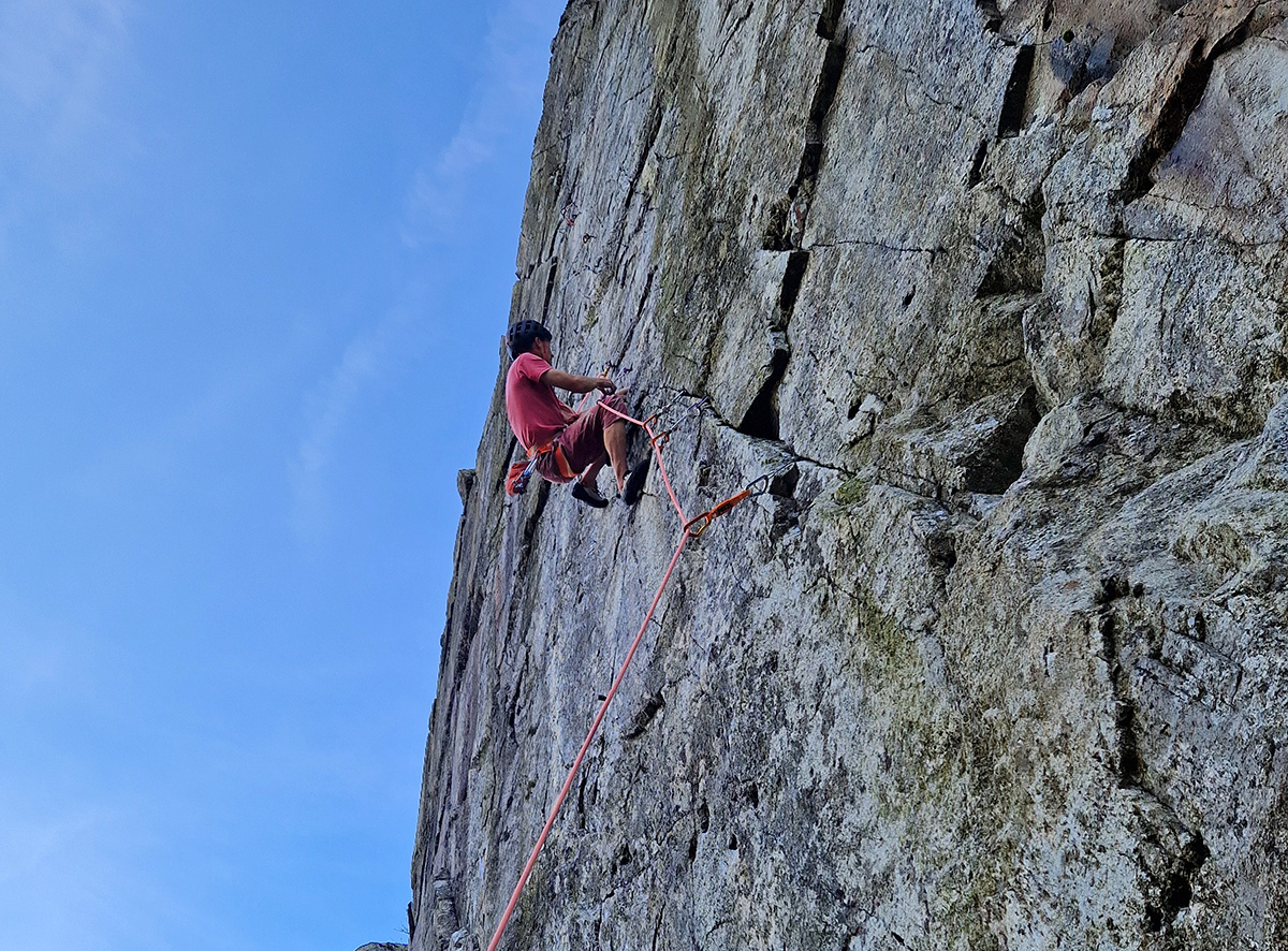 Steve McClure climbing Mission Impossible (E9) at Gallt Yr Ogof in north Wales. Photo: James McHaffie