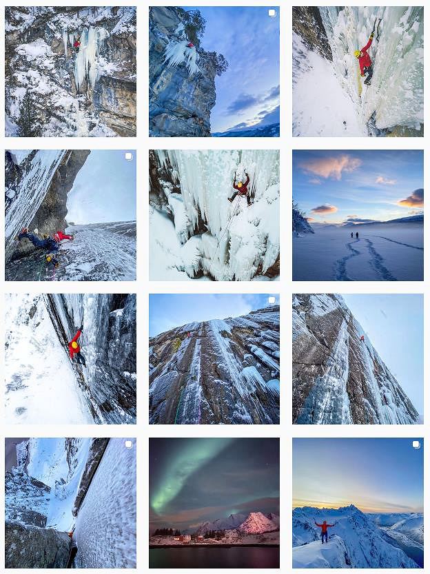 Greg Boswell’s Instagram page showing some of the incredible climbing at Lofoten 