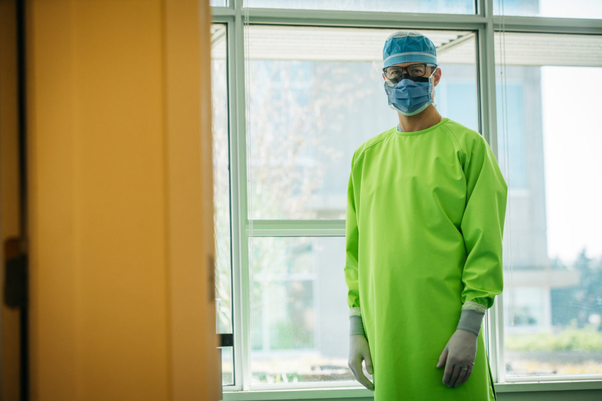 Arc’teryx’s Level 3 certified gowns. Photo Arc’teryx