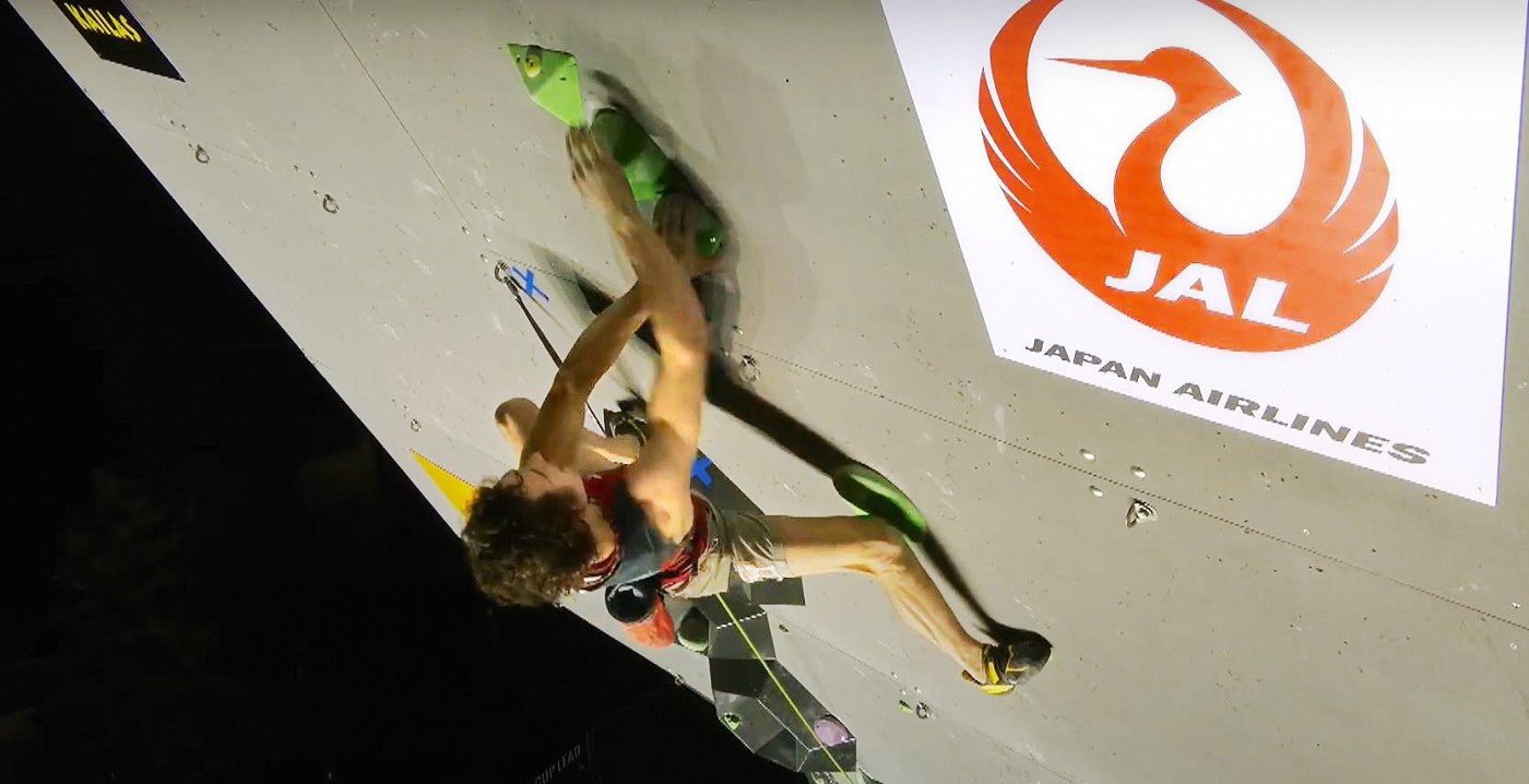 Adam Ondra in absolute dominant form in the finals where he alone topped the route to seal the competition win.