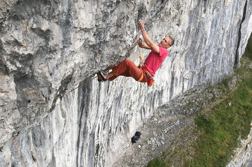 Steve McClure rounding the lip of Fixation. Photo: Neil Gresham