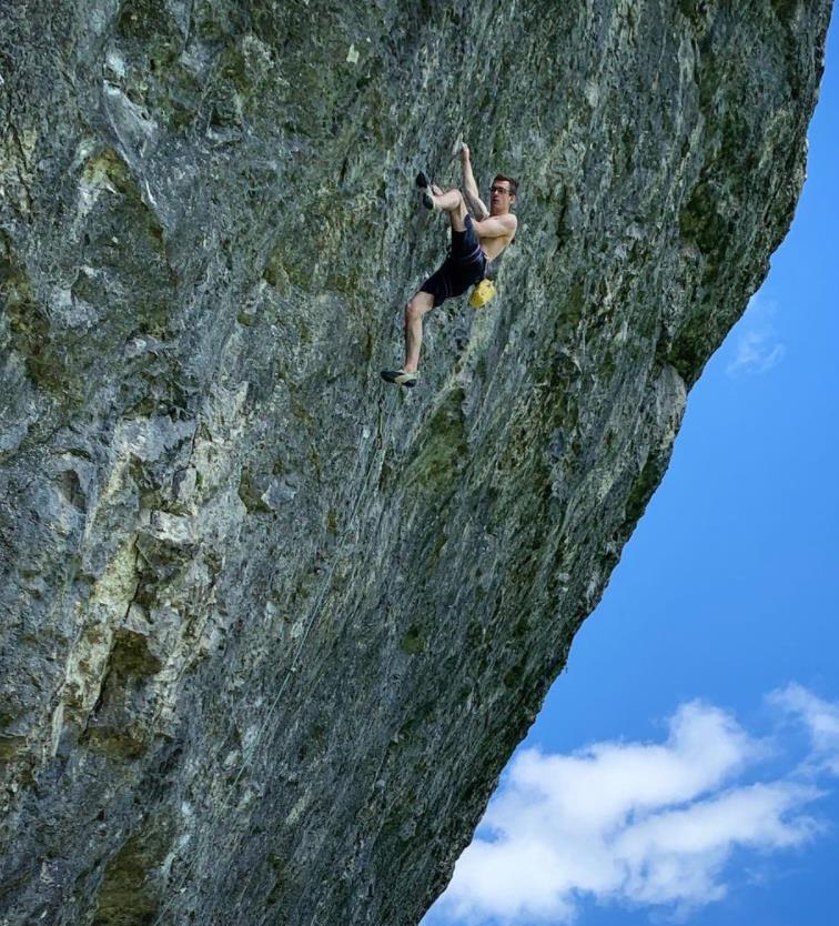 Will Bosi on Northern Lights on Kilnsey's North Buttress. Photo: Will Bosi/Instagram