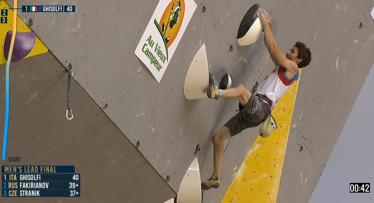 Stefano Ghisolfi taking the Gold at Briancon, his first for three years.