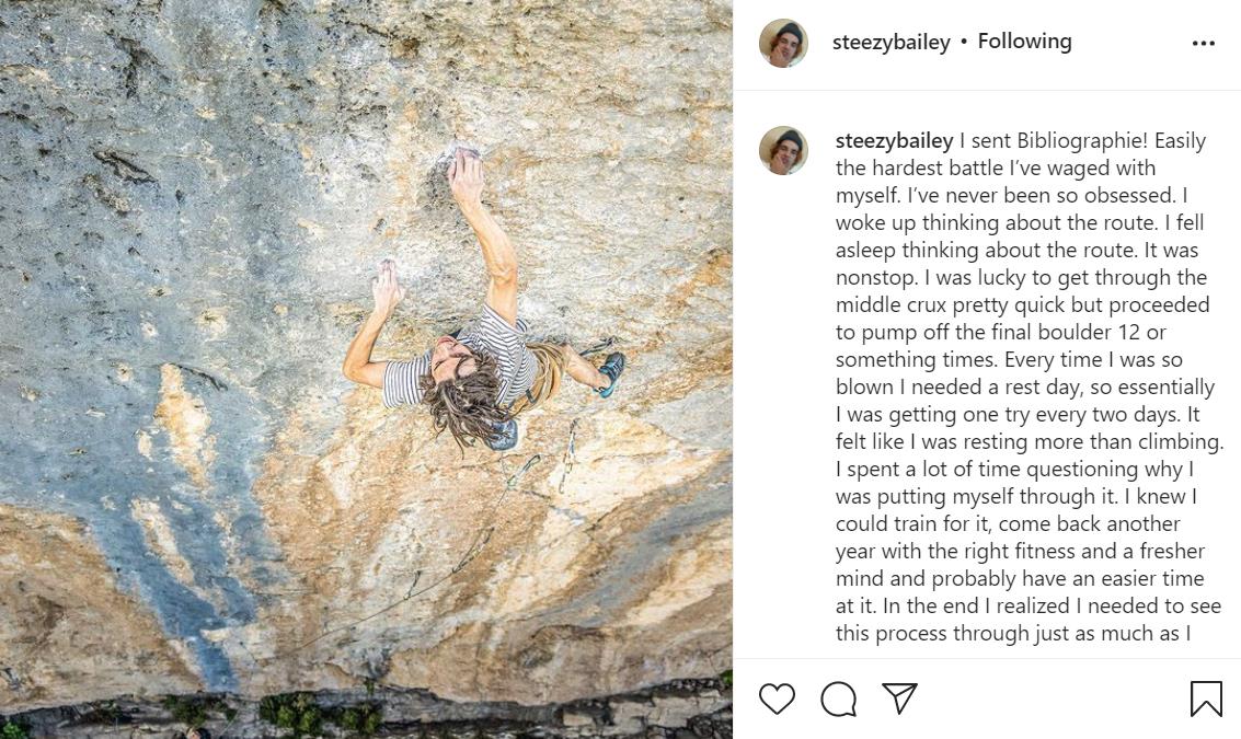 Sean Bailey’s Instagram post. Photo Ben Neilson