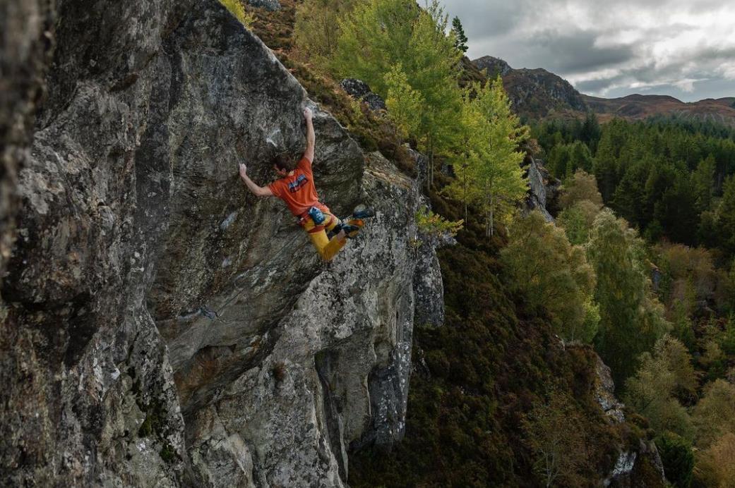 Robbie Phillips on the first ascent of What we do in the Shadows E10 7a. Photo: Instagram/Michael Cassidy