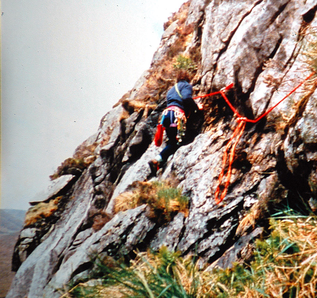 Early days out climbing in Poisoned Glen. Photo: Niall Grimes