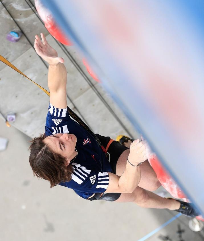 Rafe Stokes finished in 29th place, his best ever result, with a new British record of 5.64secs. Photo: IFSC