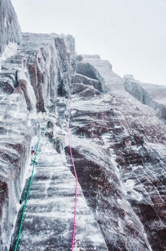 Greg Boswell leading the fourth and final pitch of Flyby after Hamis Frost had taken a monster whipper. Photo: Greg Boswell/Instagram