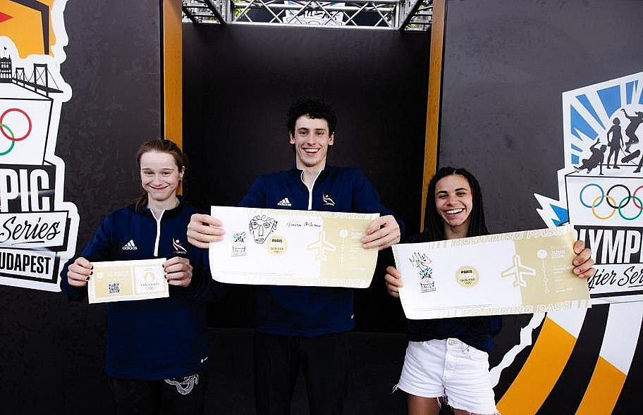 Erin McNeice, Hamish McArthur and Molly Thompson-Smith will now joing Toby Robert at the Paris Games. Photo: Sam Pratt/GB Climbing