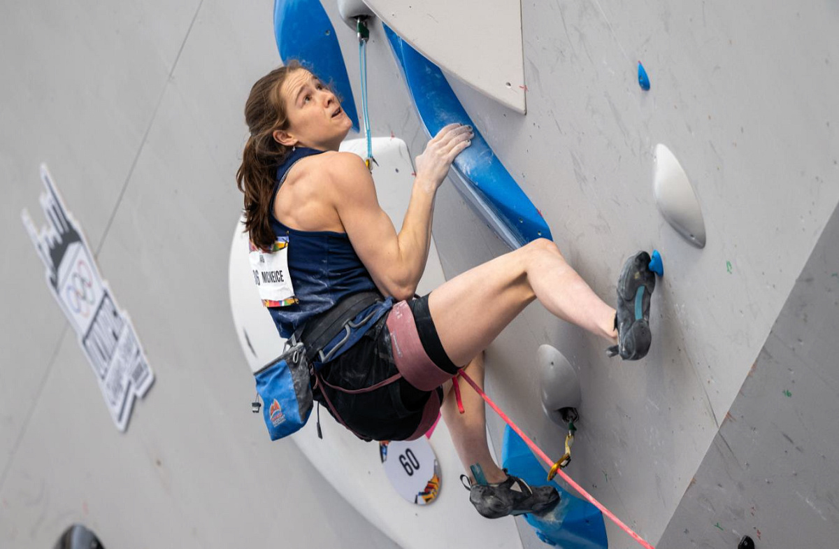 Erin MCNEICE competes in the women's Boulder & Lead final during the Olympic Qualifier Series in Shanghai (CHN). Photo: © Nakajima Kazushige/IFSC. 