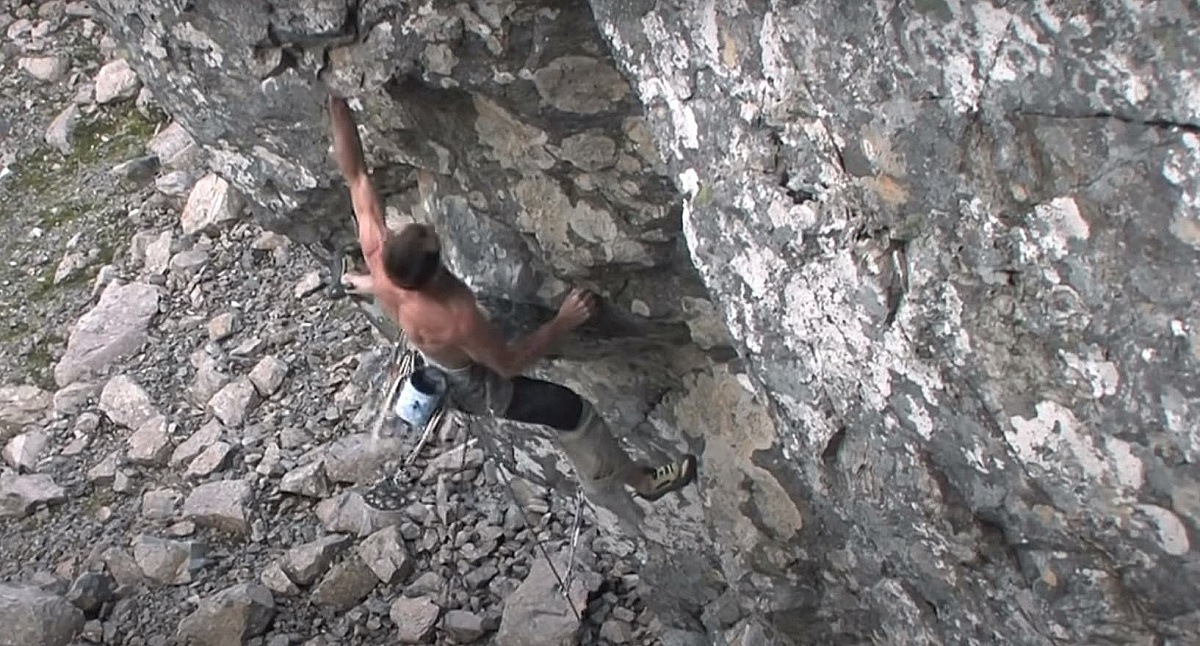 Dave MacLeod climbing the lower wall whilst making the first ascent of Echo Wall back in 2008. Photo: Dave MacLeod/Rare Breed Productions