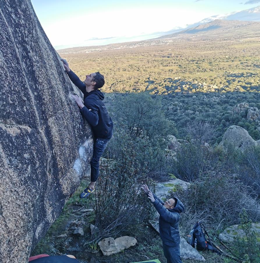 Adam Ondra climbing on Elemental Font 8B+. Photo: Ruben Diaz