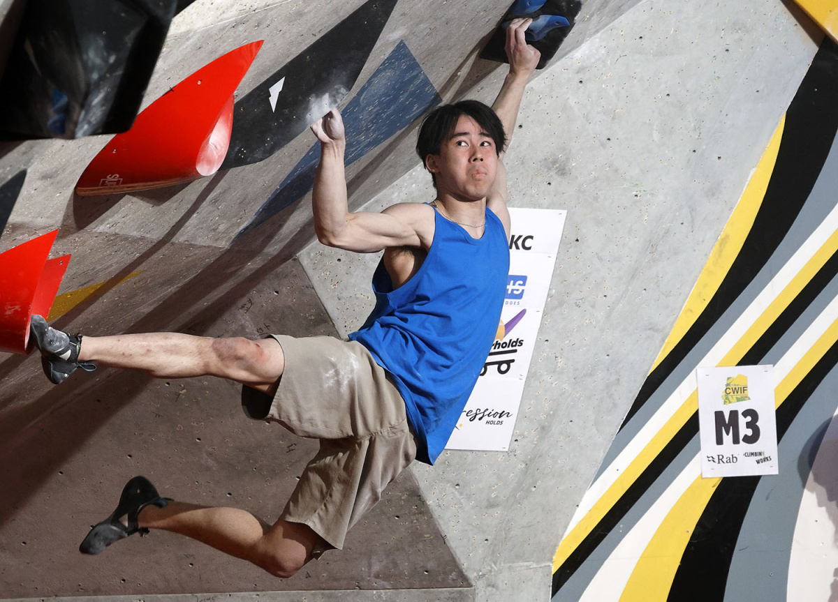 Japan's Rei Kawamata winning the men's comp at the CWIF. Photo © David Simmonite