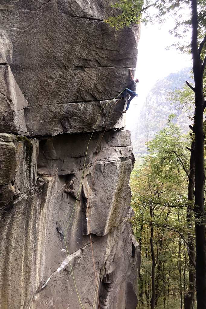 James on the second ascent of Tribe. Photo: Caroline Ciavaldini