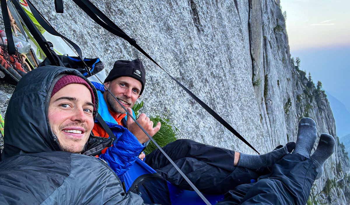Jonas and Thomas at the portaledge. 