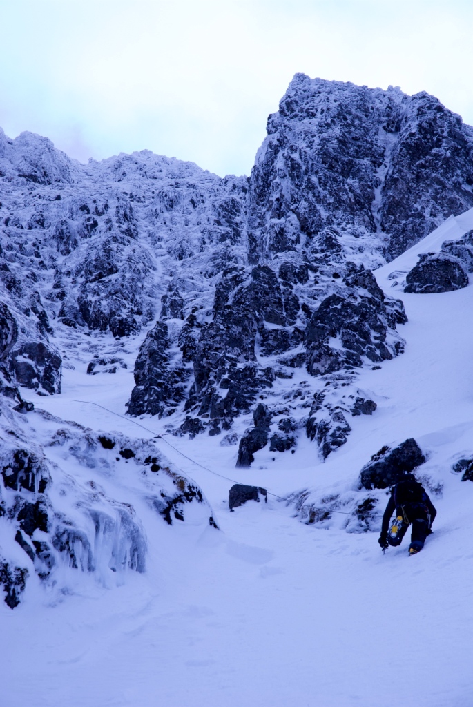 Summit Gully (I), Stob Coire Nam Beith, Glencoe. Photo: Sam Leach