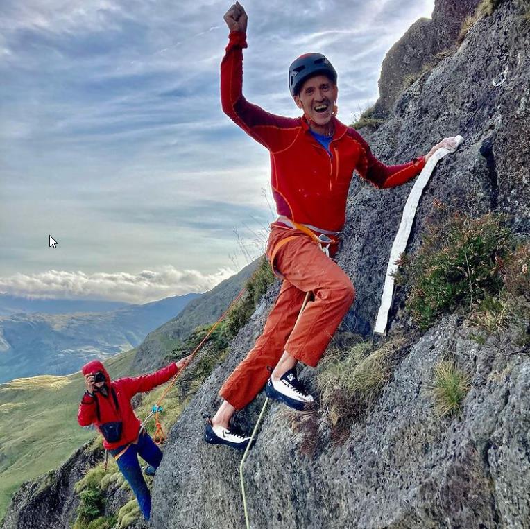 "No caption required" posted Neil Gresham as he photographed Steve McClure after climbing Lexicon. Photo: Neil Gresham